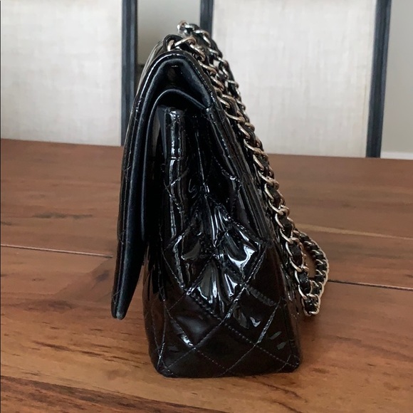Maxi Chanel Double FlapBag Quilted Patent Black - Picture 5 of 5
